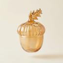  Acorn Glass Bud Vase | Fall Seasonal Decorative Mini Vase | 3" x 4.25" x 2.75"
