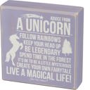  Advice From Unicorn Wooden Box Sign | Purple with White Lettering 6" x 6"