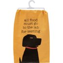  All Food Must Go To The Lab For Testing Dog Dish Cloth Towel Black Lab Labrador Retriever Funny Quote Gift