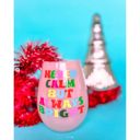  Christmas "Never Calm But Always Bright" Jumbo Wine Glass in Gift Box - 30 Oz Holds an Entire Bottle of Wine! 