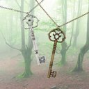  Antique Key Pendant Necklace | Aged Brass Tone or Silver | Book Lover Bibliophile Vintage Gifts