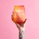  Set of 6 Badass Jumbo Stemless Wine Glass in Orange Pink Ombre | 30 Oz. | Holds an Entire Bottle of Wine
