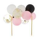 Black Pink White Mini Balloon Cake Topper | Mini Confetti Balloon Party Cake Decoration
