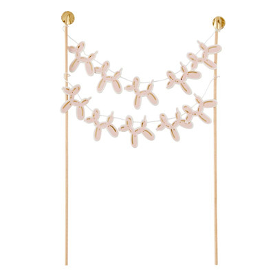 Balloon Dog Garland Cake Topper | Birthday Cake Decorations | 6.75" x 10"