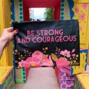 Be Strong And Courageous Zipper Folder | Double-sided Camo Pouch | 14.25" x 10"