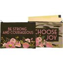  Be Strong And Courageous Zipper Folder | Double-sided Camo Pouch | 14.25" x 10"