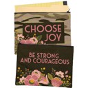  Be Strong And Courageous Zipper Folder | Double-sided Camo Pouch | 14.25" x 10"