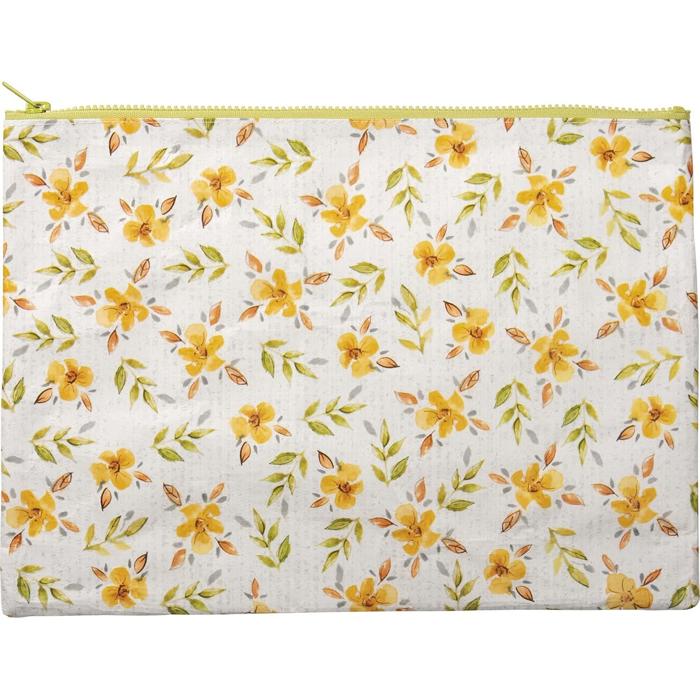 Bee Kind Zipper Folder | Recycled Bee Floral Letter Size Pouch