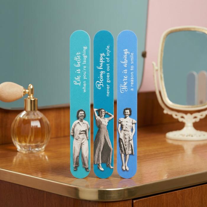 Being Happy Emery Boards Set of 3 Vintage-Inspired Nail Files SME21