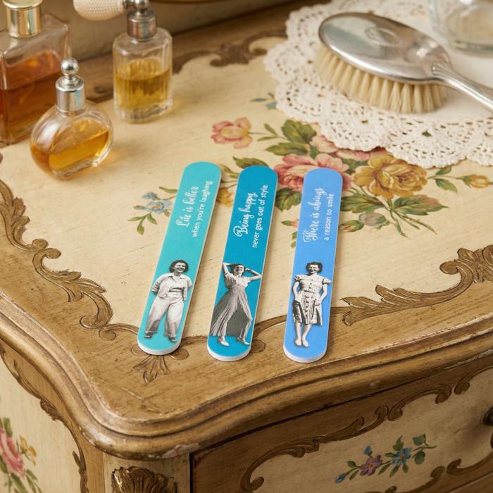 Being Happy Emery Boards Set of 3 Vintage-Inspired Nail Files SME21