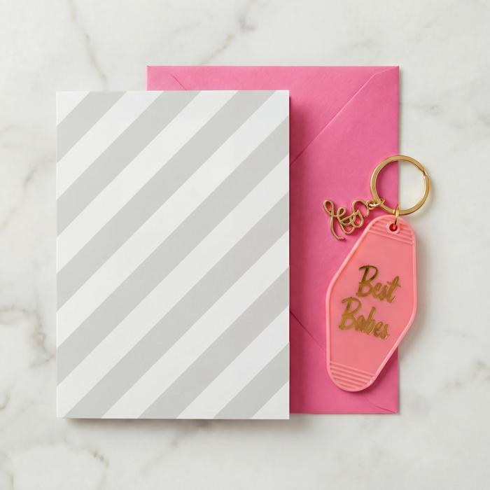 Girl to Girl Keychains on Gift Cards | Best Babes, Good Vibes, Soul Sisters, You are My Fave, You Go Girl, You Got This