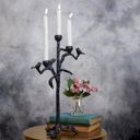 Bird Branch Metal Candle Holder for 3 Taper Candles  Rustic Bird Decor Collection | Farmhouse Bird Garden Decor