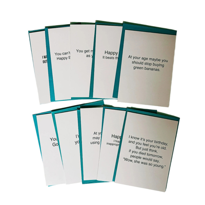 Birthday Cards Set of 10 Minimalist Cards - All Different