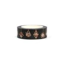  Black Geo Flowers Washi Tape with Rose Gold Accents | Gift Wrapping and Craft Tape