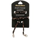  Black Leopard Face Mask Holder | Woven Neck Lanyard with Clips 