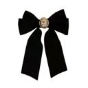  Black Velvet Cameo Hair Clip Bow
