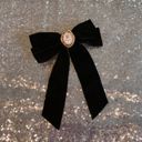  Black Velvet Cameo Hair Clip Bow