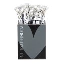  Black and White Dots Heart Gem Pen | Giftable Single Pen | Novelty Office Desk Supplies