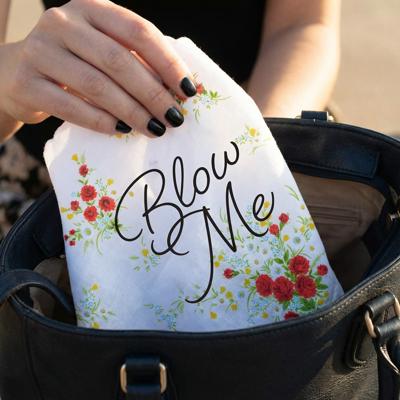 Blow Me Retro Hankie Floral Print Cotton Handkerchief