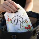  Blow Me Retro Hankie Floral Print Cotton Handkerchief