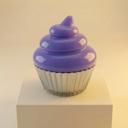  Blue Cupcake Candle | Vanilla Bourbon Cream Scented Glass Candle