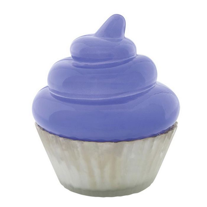 Blue Cupcake Candle | Vanilla Bourbon Cream Scented Glass Candle
