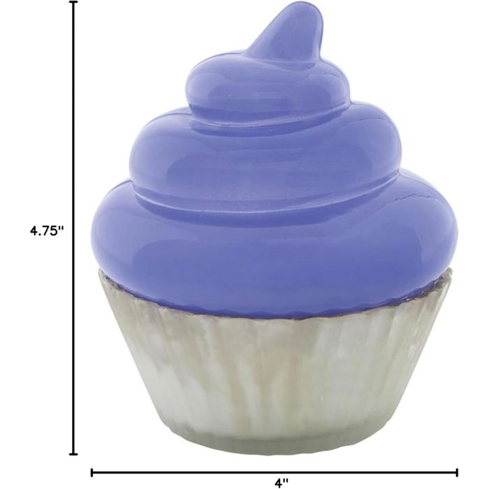 Blue Cupcake Candle | Vanilla Bourbon Cream Scented Glass Candle