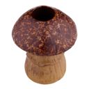  One Brown Mushroom Candle Holder | Individual Rustic Stoneware Woodland Mushroom Décor