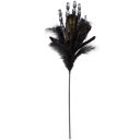  Burlesque Corpse Skeleton Hand Feather Floral Pick in Black | Halloween Theme Decor