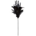  Burlesque Corpse Skeleton Hand Feather Floral Pick in Black | Halloween Theme Decor