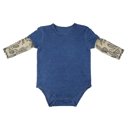  Cactus Tattoo Snapshirt Baby Bodysuit in Blue | Unisex Infant Size 6-12 Months | Cowboy Western Funny Full Sleeve Tattoo Infant Shirt