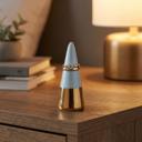  Ceramic Ring Cone Holder in Blue | Jewelry Display Stand for Dresser or Desk | 3”