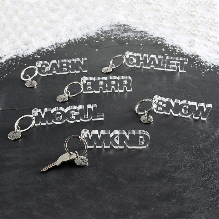 Chalet Acrylic Word Keychain | Stylish & Giftable Key Accessory