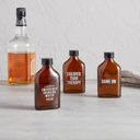  Cheaper Than Therapy Amber Mini Flask | Glass Liquor Bottle | Gift for Dudes