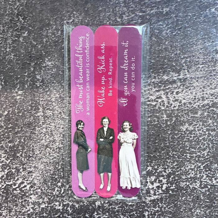 Confidence Emery Boards Set of 3 Inspirational Vintage Nail Files SME25