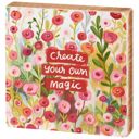  Create Your Own Magic Wooden Block Sign | Inspirational Floral Home Decor | 6" x 6"
