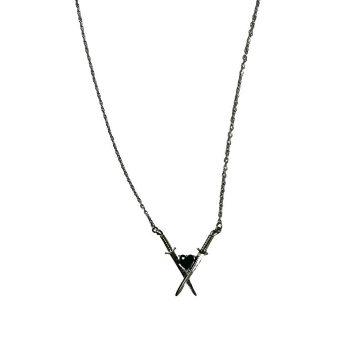 Crossed Swords ⚔️🖤⚔️ Necklace in Silver
