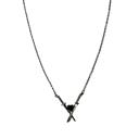  Crossed Swords ⚔️🖤⚔️ Necklace in Silver