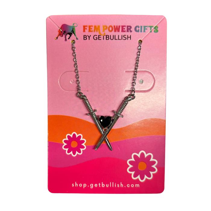 Crossed Swords ⚔️🖤⚔️ Necklace in Silver
