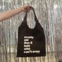  Crusty Old Gen X Lady Who Can't Even Keychain and Tote Bag Bundle | Motel Style Keyholder and Black Canvas Tote