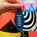  Crusty Old Gen X Lady Who Can't Even Keychain and Tote Bag Bundle | Motel Style Keyholder and Black Canvas Tote