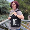  Crusty Old Gen X Lady Who Can't Even Slouchy Canvas Tote in Black