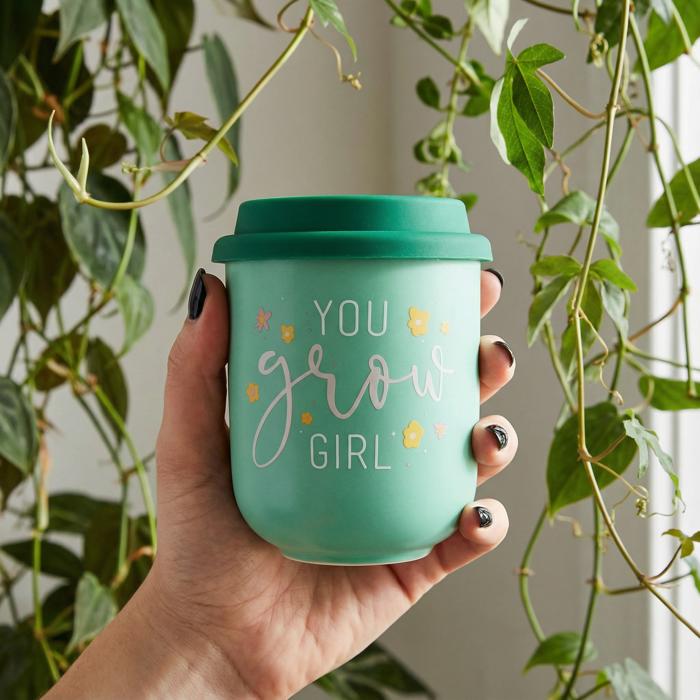 Pretty Eco- and Plant-Themed To-Go Mugs with Silicone Lids | Eco-friendly Gifts - 5 Options!