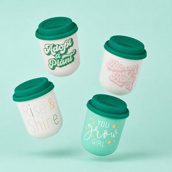 Pretty Eco- and Plant-Themed To-Go Mugs with Silicone Lids | Eco-friendly Gifts - 5 Options!