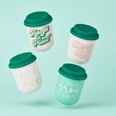 Pretty Eco- and Plant-Themed To-Go Mugs with Silicone Lids | Eco-friendly Gifts - 5 Options!