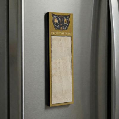 Vintage Tattoo Art "Scratch It Off The List" Magnetic List Pad | Cat Face Notepad