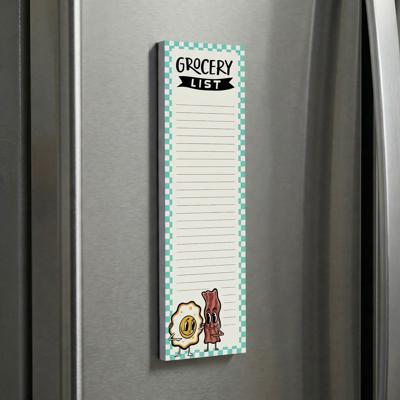 Grocery List Pad | Retro Style Food-themed Magnetic Notepad | 2.75" x 9.50"