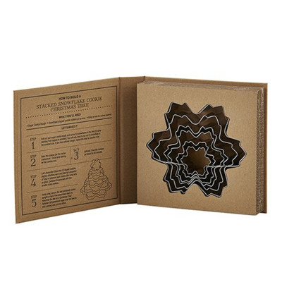Snowflake Cookie Cutter Set Book Box | Kitchen Gift in Box