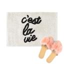  Set of 2 C'est la Vie Bath Mat | Soft Bathroom Rug | 20" x 30"