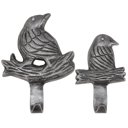  Decorative Bird Hook Set of 2 | Antique Metal Finish
